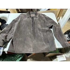 Brandini Jacket Large Brown Suede Leather Vintage Boho Men's Coat XL